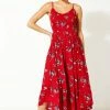 Roman Red Strappy Shirred Floral Midi Dress 2 Roman Red Strappy Shirred Floral Midi Dress -Roman Sales Shop unnamed file 2537