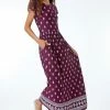 Roman Purple Paisley Border Print Maxi Dress 2 Roman Purple Paisley Border Print Maxi Dress -Roman Sales Shop unnamed file 2547