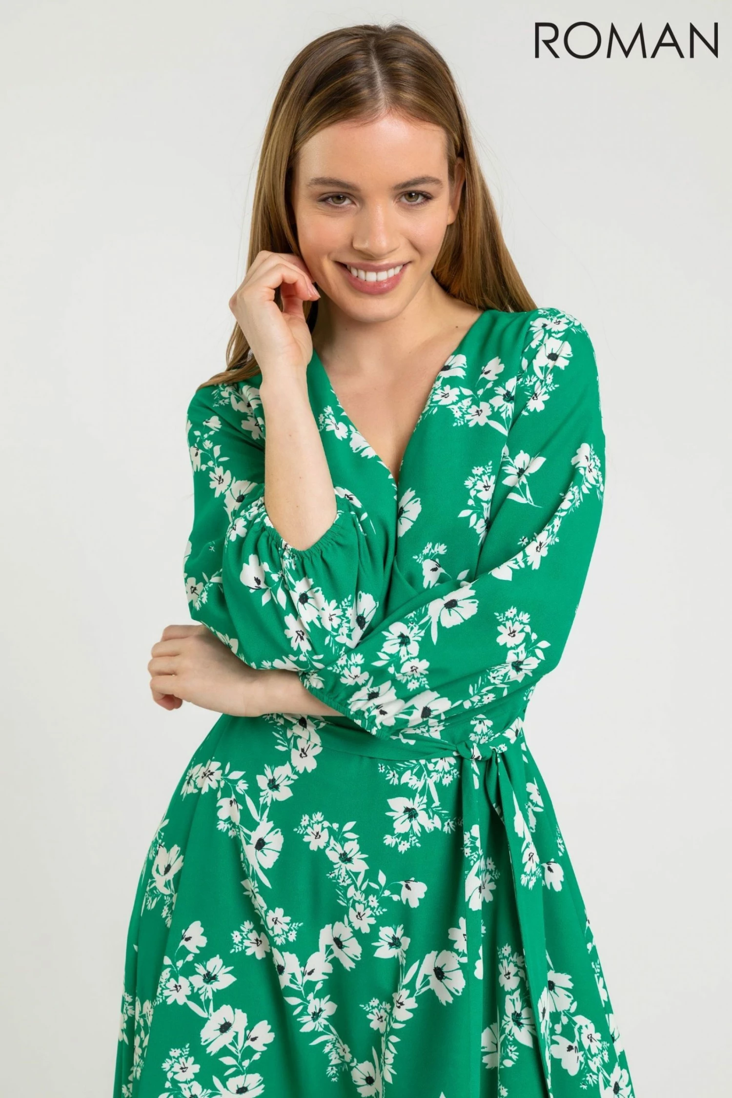 Roman Green Petite Floral Fit & Flare Dress 6 Roman Green Petite Floral Fit & Flare Dress - Image 4