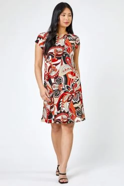 Roman Red Petite Paisley Print Shift Dress 9 Roman Red Petite Paisley Print Shift Dress -Roman Sales Shop unnamed file 2577