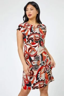 Roman Red Petite Paisley Print Shift Dress 11 Roman Red Petite Paisley Print Shift Dress -Roman Sales Shop unnamed file 2579