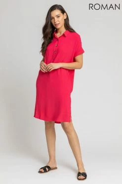 Roman Red Pocket Detail Button Shirt Dress 10 Roman Red Pocket Detail Button Shirt Dress -Roman Sales Shop unnamed file 2582