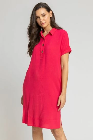 Roman Red Pocket Detail Button Shirt Dress 7 Roman Red Pocket Detail Button Shirt Dress - Image 5