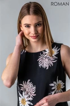 Roman Black Daisy Floral Shift Dress 10 Roman Black Daisy Floral Shift Dress -Roman Sales Shop unnamed file 2594