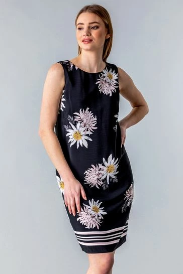 Roman Black Daisy Floral Shift Dress 7 Roman Black Daisy Floral Shift Dress - Image 5