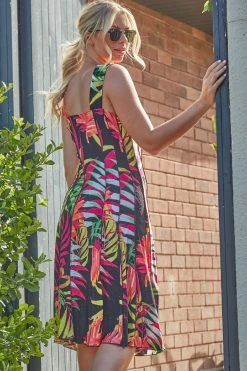 Roman Black Tropical Print Panel Dress 8 Roman Black Tropical Print Panel Dress -Roman Sales Shop unnamed file 2612