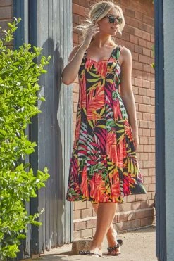 Roman Black Tropical Print Panel Dress 9 Roman Black Tropical Print Panel Dress -Roman Sales Shop unnamed file 2613