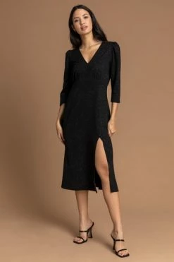 Roman Black Glitter Split Detail Midi Dress 13 Roman Black Glitter Split Detail Midi Dress -Roman Sales Shop unnamed file 2626