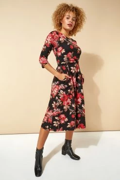 Roman Red Originals Floral Print Pocket Detail Midi Dress -Roman Sales Shop unnamed file 2638
