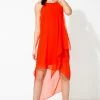 Roman Orange Diamante Trim Layer Dress -Roman Sales Shop unnamed file 2642