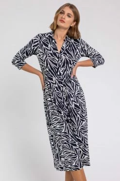 Roman Blue Animal Print Collared Midi Dress 12 Roman Blue Animal Print Collared Midi Dress -Roman Sales Shop unnamed file 2667