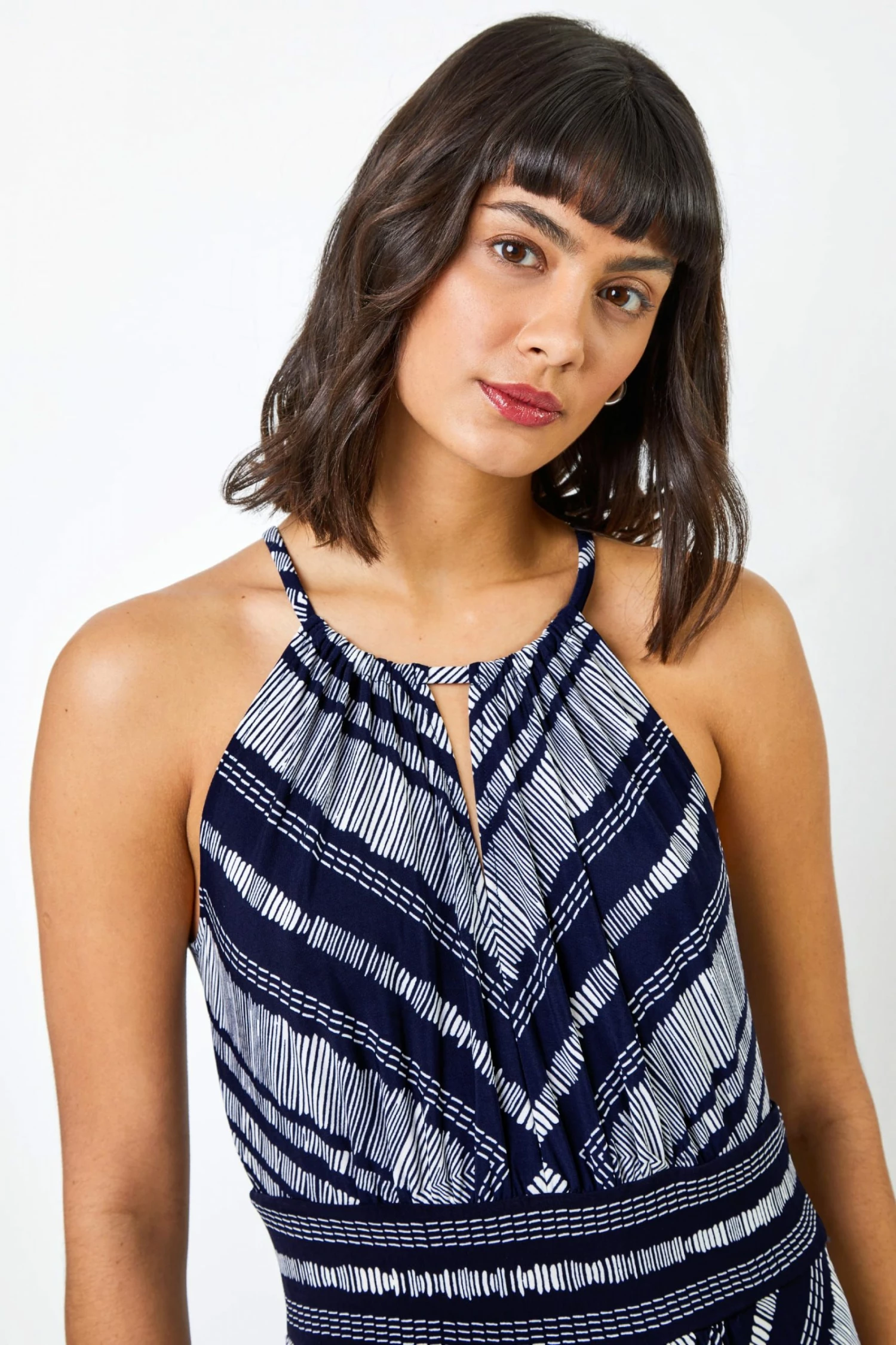 Roman Blue Boho Print Halterneck Maxi Dress 6 Roman Blue Boho Print Halterneck Maxi Dress - Image 4