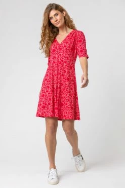 Roman Red Floral Print Buttoned Tea Dress 11 Roman Red Floral Print Buttoned Tea Dress -Roman Sales Shop unnamed file 2680