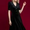 Roman Black Velvet Button Detail Midi Dress 2 Roman Black Velvet Button Detail Midi Dress -Roman Sales Shop unnamed file 2688