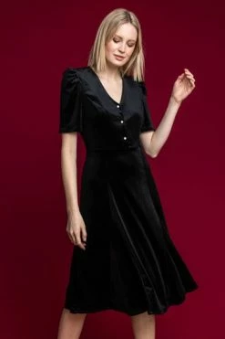 Roman Black Velvet Button Detail Midi Dress 12 Roman Black Velvet Button Detail Midi Dress -Roman Sales Shop unnamed file 2692