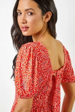 Roman Red Ditsy Animal Frill Hem Midi Dress 11 Roman Red Ditsy Animal Frill Hem Midi Dress -Roman Sales Shop unnamed file 2732