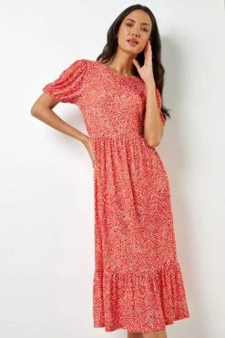Roman Red Ditsy Animal Frill Hem Midi Dress 13 Roman Red Ditsy Animal Frill Hem Midi Dress -Roman Sales Shop unnamed file 2734