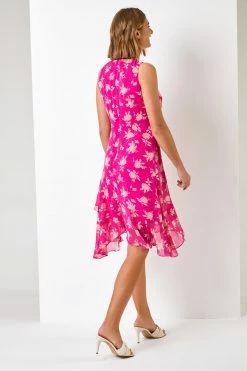 Roman Pink Floral Print Frill Detail Dress 10 Roman Pink Floral Print Frill Detail Dress -Roman Sales Shop unnamed file 2769
