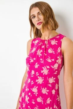 Roman Pink Floral Print Frill Detail Dress 12 Roman Pink Floral Print Frill Detail Dress -Roman Sales Shop unnamed file 2771