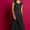 Roman Black Spot Plisse Hanky Hem Midi Dress -Roman Sales Shop unnamed file 2773