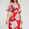 Roman Red Petite Floral Ruched Wrap Dress -Roman Sales Shop unnamed file 2783