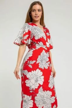 Roman Red Petite Floral Ruched Wrap Dress 11 Roman Red Petite Floral Ruched Wrap Dress -Roman Sales Shop unnamed file 2787