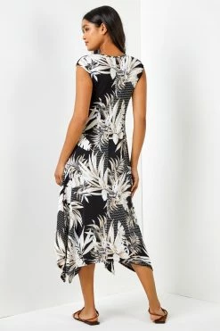 Roman Black Tropical Print Hanky Hem Maxi Dress 9 Roman Black Tropical Print Hanky Hem Maxi Dress -Roman Sales Shop unnamed file 2790