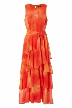 Roman Orange Tie Dye Print Layer Midi Dress 11 Roman Orange Tie Dye Print Layer Midi Dress -Roman Sales Shop unnamed file 28