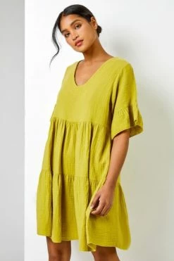 Roman Lime Green Textured Tiered Smock Dress 11 Roman Lime Green Textured Tiered Smock Dress -Roman Sales Shop unnamed file 2818