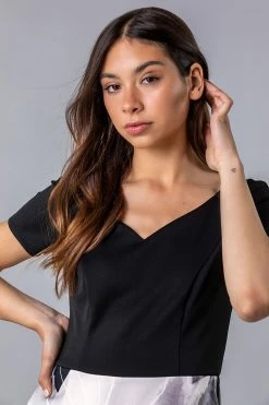 Roman Black Floral Print Fit & Flare Dress -Roman Sales Shop unnamed file 2822