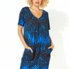 Roman Blue Abstract Print Cocoon Dress -Roman Sales Shop unnamed file 2824