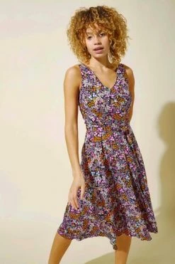 Roman Purple Ditsy Floral Belted Tea Dress 11 Roman Purple Ditsy Floral Belted Tea Dress -Roman Sales Shop unnamed file 2843