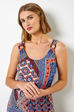 Roman Blue Geo Print Ring Detail Maxi Dress 11 Roman Blue Geo Print Ring Detail Maxi Dress -Roman Sales Shop unnamed file 2870