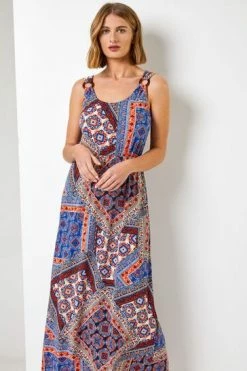 Roman Blue Geo Print Ring Detail Maxi Dress 13 Roman Blue Geo Print Ring Detail Maxi Dress -Roman Sales Shop unnamed file 2872