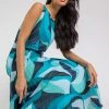 Roman Blue Abstract Print Pleated Maxi Dress 2 Roman Blue Abstract Print Pleated Maxi Dress -Roman Sales Shop unnamed file 2873