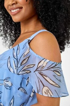 Roman Blue Petite Floral Print Cold Shoulder Midi Dress 13 Roman Blue Petite Floral Print Cold Shoulder Midi Dress -Roman Sales Shop unnamed file 2892