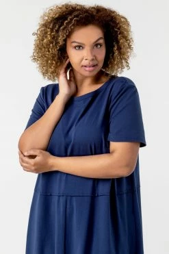 Roman Navy Curve Tiered Pocket T-Shirt Dress -Roman Sales Shop unnamed file 2913