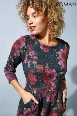Roman Pink Originals Wooly Touch Floral Print Shift Dress 10 Roman Pink Originals Wooly Touch Floral Print Shift Dress -Roman Sales Shop unnamed file 2923