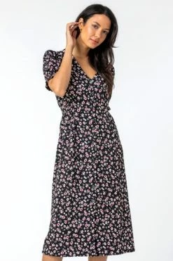 Roman Taupe Floral Print Button Through Dress 12 Roman Taupe Floral Print Button Through Dress -Roman Sales Shop unnamed file 2929