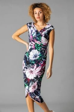 Roman Navy Floral Print Wrap Dress 11 Roman Navy Floral Print Wrap Dress -Roman Sales Shop unnamed file 2981
