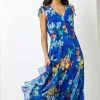 Roman Blue Floral Print Frill Detail Maxi Dress 2 Roman Blue Floral Print Frill Detail Maxi Dress -Roman Sales Shop unnamed file 2993