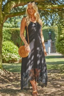 Roman Black Crochet Hem Midi Dress 9 Roman Black Crochet Hem Midi Dress -Roman Sales Shop unnamed file 3