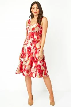 Roman Red Floral Printed Panel Dress 8 Roman Red Floral Printed Panel Dress -Roman Sales Shop unnamed file 300