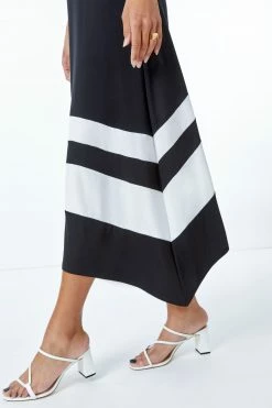 Roman Black & White Border Print Jersey Stretch Midi Dress 10 Roman Black & White Border Print Jersey Stretch Midi Dress -Roman Sales Shop unnamed file 3006