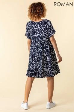 Roman Navy Abstract Spot Print Smock Dress 8 Roman Navy Abstract Spot Print Smock Dress -Roman Sales Shop unnamed file 3011