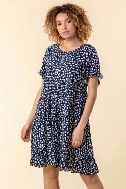 Roman Navy Abstract Spot Print Smock Dress 11 Roman Navy Abstract Spot Print Smock Dress -Roman Sales Shop unnamed file 3014