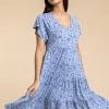 Roman Blue Tiered Floral Print V-Neck Dress 1 Roman Blue Tiered Floral Print V-Neck Dress -Roman Sales Shop unnamed file 3024