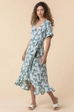 Roman Green Leaf Print Wrap Midi Dress 11 Roman Green Leaf Print Wrap Midi Dress -Roman Sales Shop unnamed file 3033