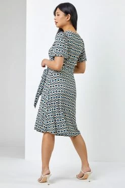 Roman Blue Petite Geo Print Jersey Dress 8 Roman Blue Petite Geo Print Jersey Dress -Roman Sales Shop unnamed file 3035