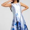 Roman Blue Floral Print Dipped Hem Midi Dress 2 Roman Blue Floral Print Dipped Hem Midi Dress -Roman Sales Shop unnamed file 304